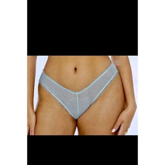 Savage X Fenty Back To The Boudoir Brazilian Cheeky Panty Womens Plus 1X Blue - Picture 2 of 8
